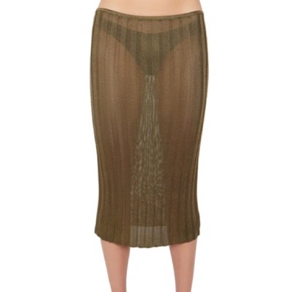 SOLD Guizio Slinky Rib Knit Midi Skirt